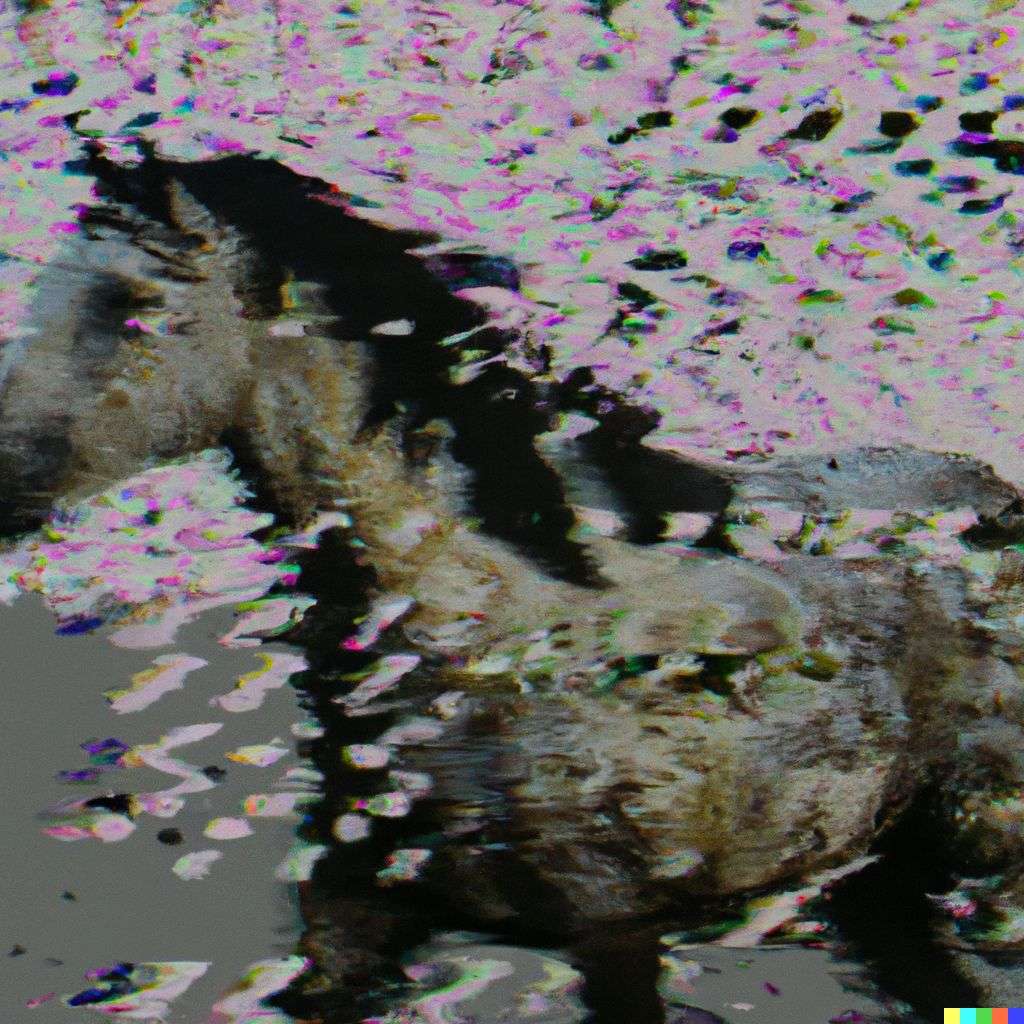 a horse, pixel sorting glitch art